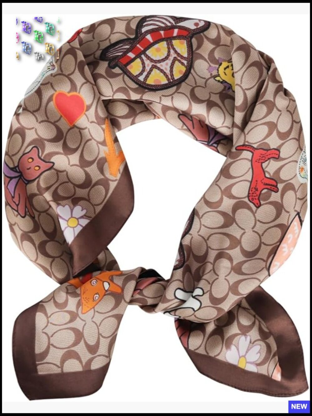 Silk-Like Square Scarf Classic Pattern Bandana Versatile Head Neck Accessory